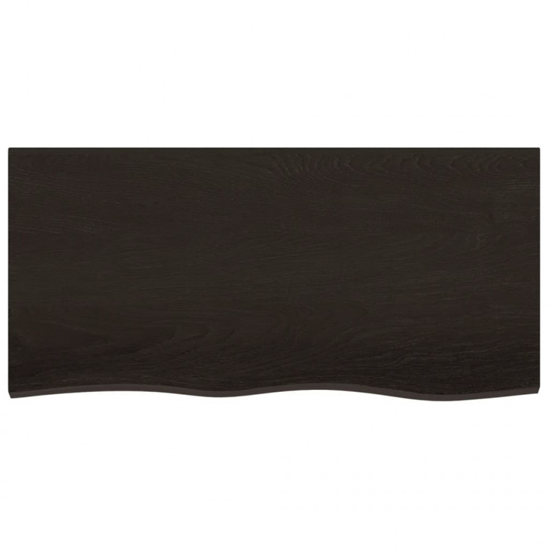 Półka, ciemnobrązowa, 100x50x(2-6) cm, wykończone drewno dębowe