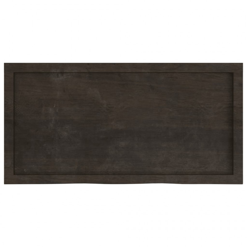 Półka, ciemnobrązowa, 100x50x(2-6) cm, wykończone drewno dębowe