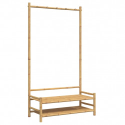 Wieszak na ubrania, z półkami, 103x40x183 cm, bambusowy