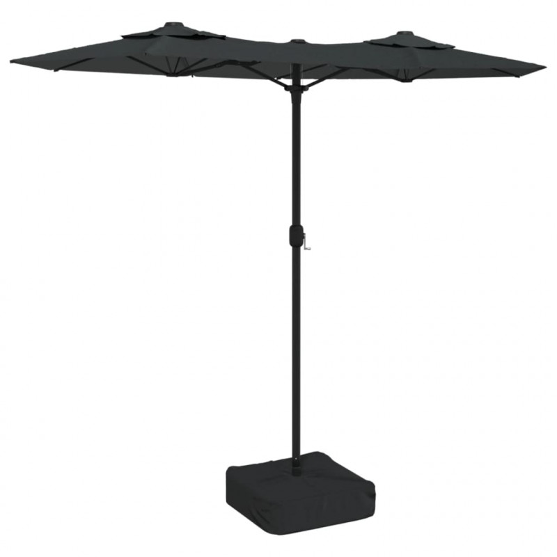 Podwójny parasol ogrodowy, antracytowy, 316x240 cm