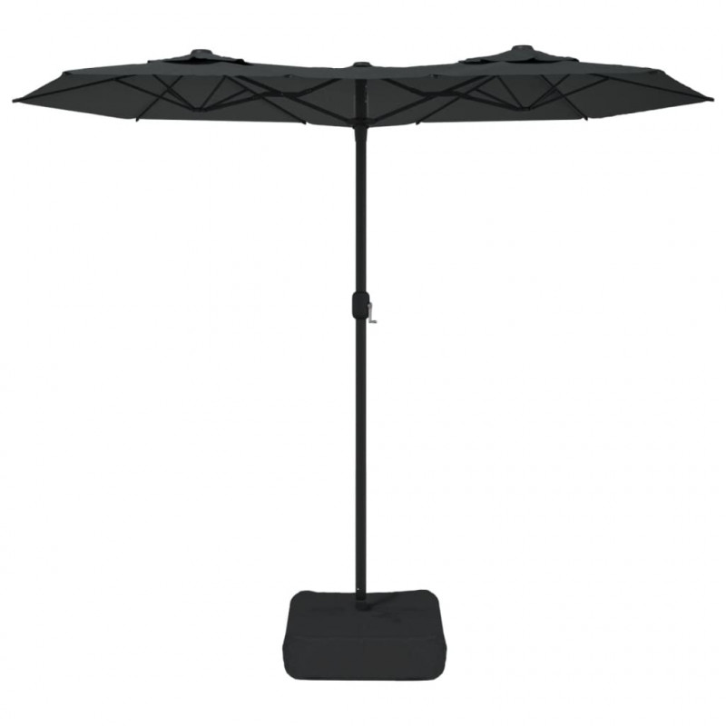 Podwójny parasol ogrodowy, antracytowy, 316x240 cm