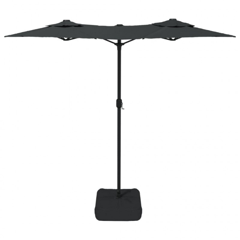 Podwójny parasol ogrodowy, antracytowy, 316x240 cm