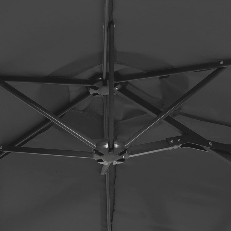Podwójny parasol ogrodowy, antracytowy, 316x240 cm