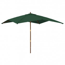 Parasol ogrodowy na drewnianym słupku, zielony, 300x300x273 cm
