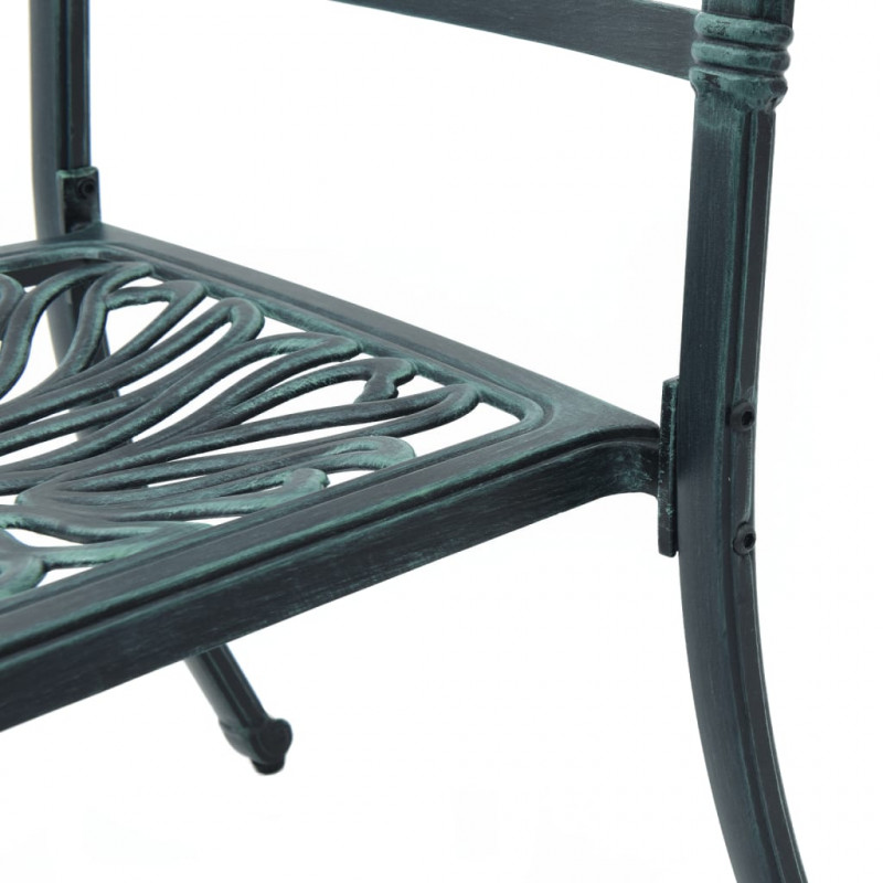 5-cz. zestaw mebli ogrodowych, zielony, odlewane aluminium