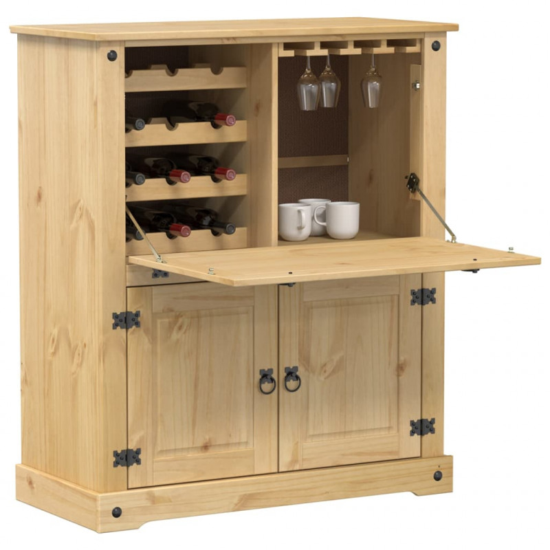Szafka na wino Corona, 97x45x114 cm, lite drewno sosnowe