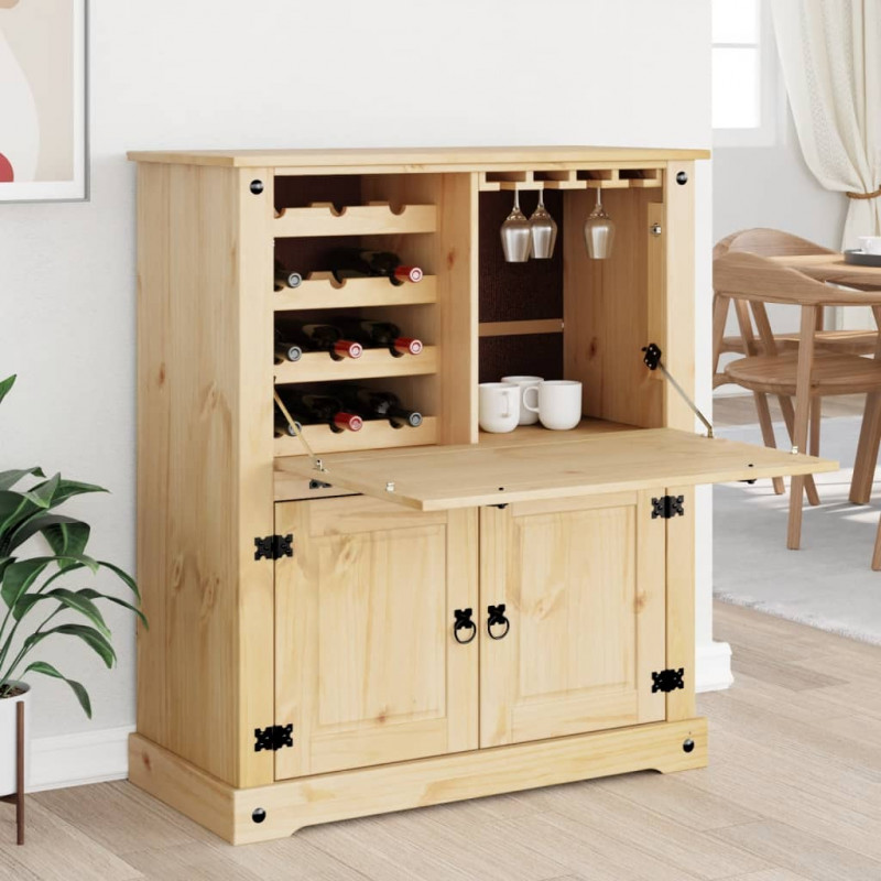 Szafka na wino Corona, 97x45x114 cm, lite drewno sosnowe