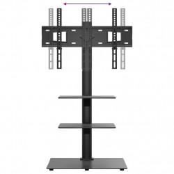 Narożny stojak na telewizor 32-65 cali, 3-poziomowy, czarny