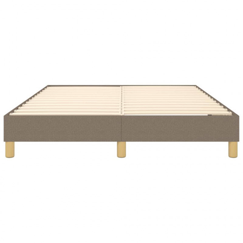 Rama łóżka bez materaca, taupe, 140x200 cm, obita tkaniną