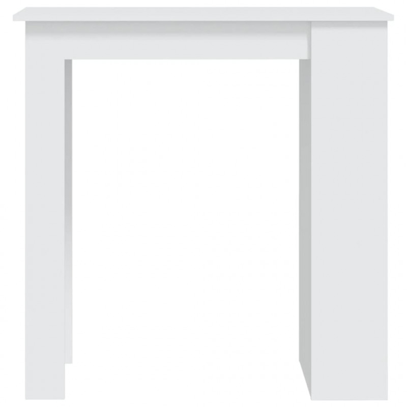 Stolik barowy z półkami, biały, 102x50x103,5 cm