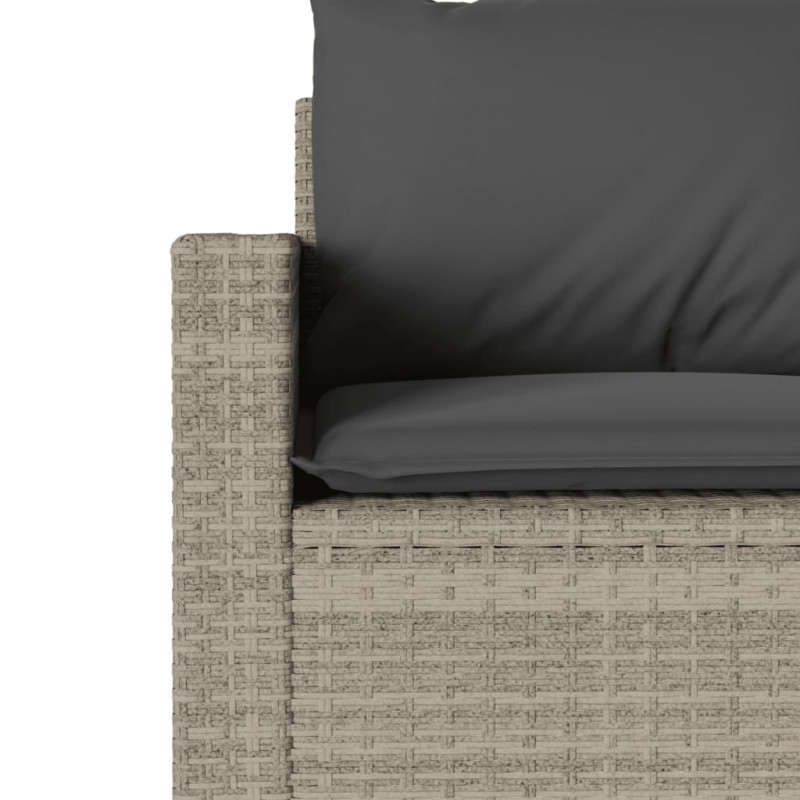 Sofa ogrodowa z poduszkami, 3-osobowa, jasnoszara, polirattan