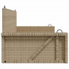 Ławka bujana, beżowa, 119x56x48 cm, polirattan