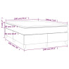 Łóżko kontynentalne z materacem, ciemnoszara tkanina 140x190 cm