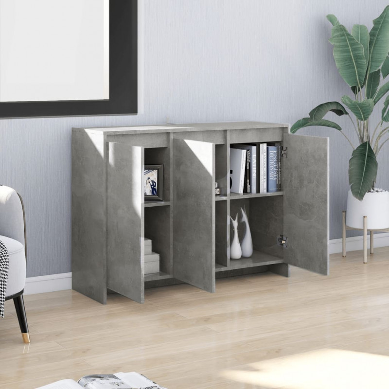 Szafka, szarość betonu, 102x33x75 cm, materiał drewnopochodny