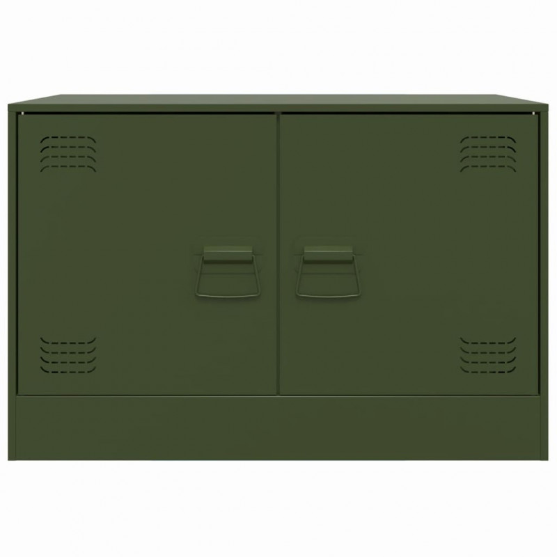 Szafki pod telewizor, 2 szt., oliwkowe, 67x39x44 cm, stalowe