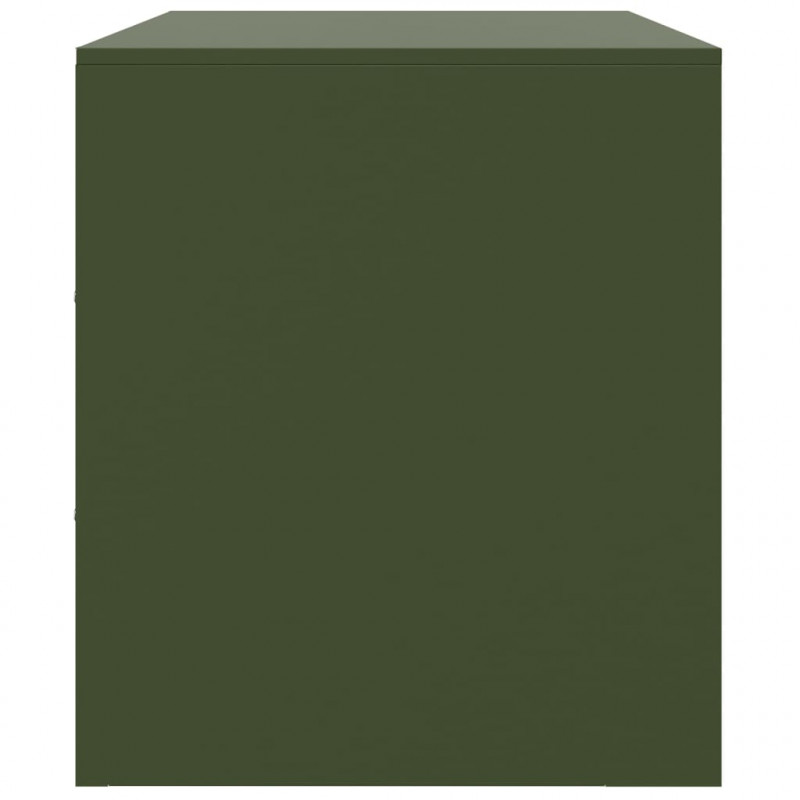 Szafki pod telewizor, 2 szt., oliwkowe, 67x39x44 cm, stalowe