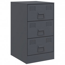 Szafka nocna, antracytowa, 34,5x39x62 cm, stal