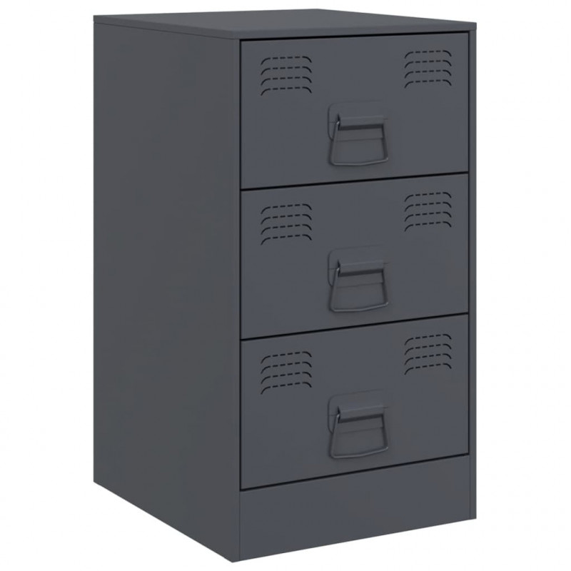 Szafka nocna, antracytowa, 34,5x39x62 cm, stal