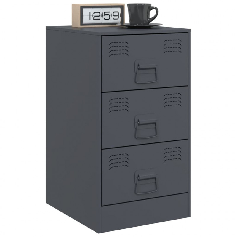 Szafka nocna, antracytowa, 34,5x39x62 cm, stal