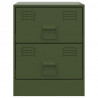 Szafki nocne, 2 szt., zielone, 34,5x39x44 cm, stal