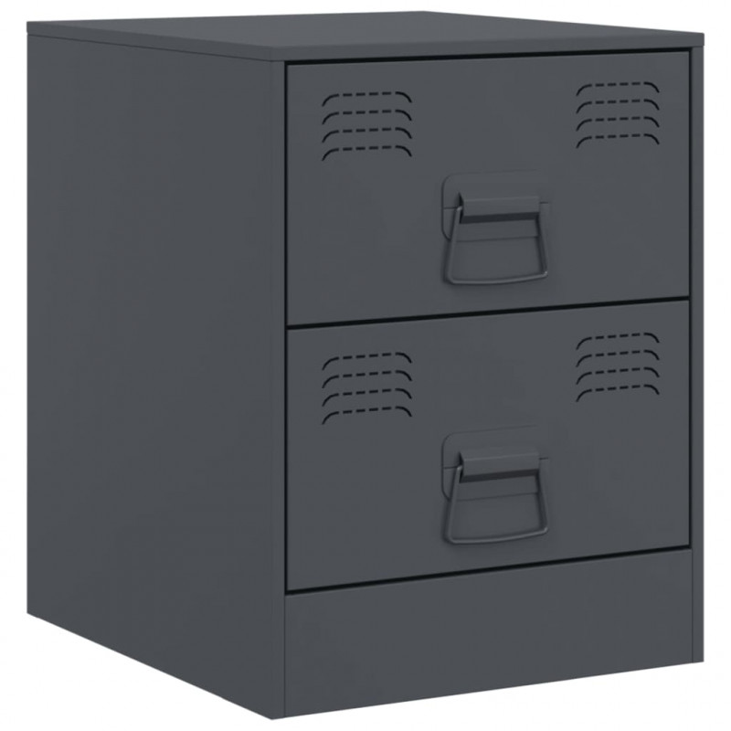 Szafka nocna, antracytowa, 34,5x39x44 cm, stal