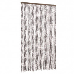 Zasłona przeciwko owadom, taupe i biel, 118x220 cm, szenil
