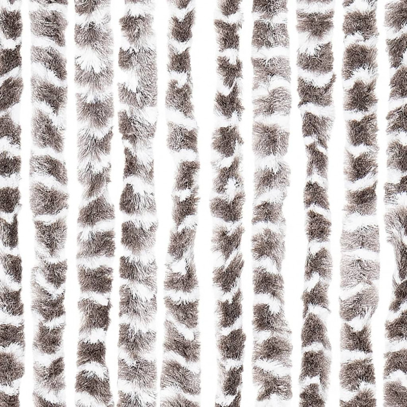 Zasłona przeciwko owadom, taupe i biel, 118x220 cm, szenil