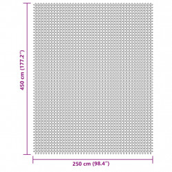 Mata podłogowa na kemping, kremowa, 4,5x2,5 m