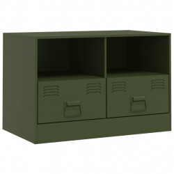 Szafka pod telewizor, oliwkowa, 67x39x44 cm, stalowa