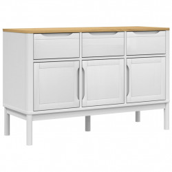 Szafka FLORO, biała, 114x43x74 cm, lite drewno sosnowe