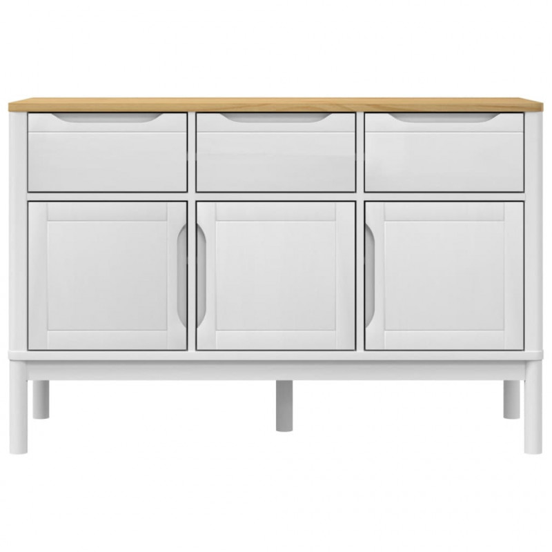 Szafka FLORO, biała, 114x43x74 cm, lite drewno sosnowe