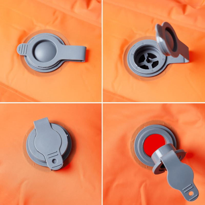 Materac samopompujący z poduszkami, 2-osobowy, pomarańczowy