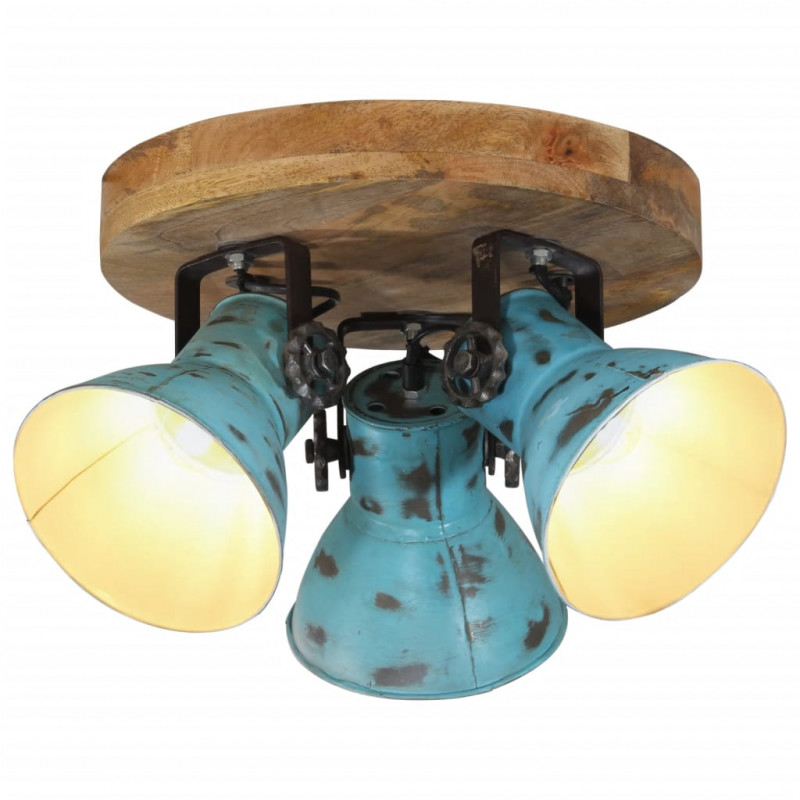 Lampa sufitowa, 25 W, postarzany niebieski, 35x35x25 cm, E27
