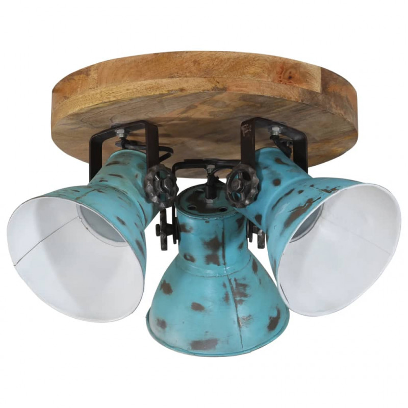 Lampa sufitowa, 25 W, postarzany niebieski, 35x35x25 cm, E27