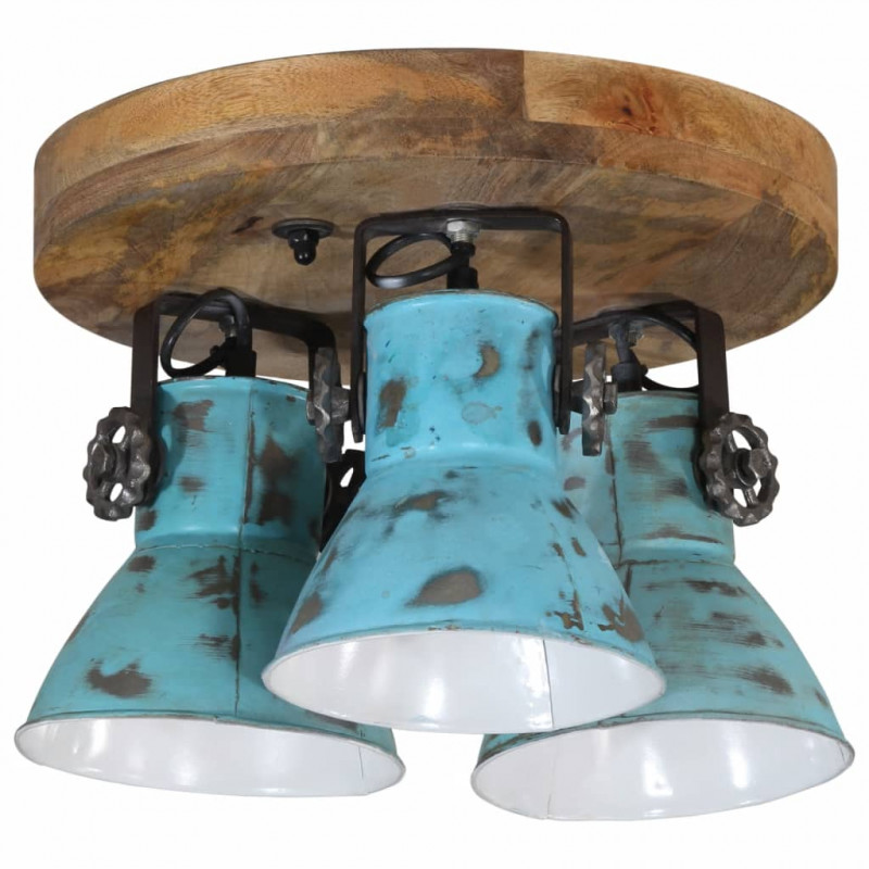Lampa sufitowa, 25 W, postarzany niebieski, 35x35x25 cm, E27