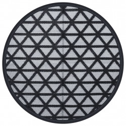Dywan na zewnątrz, czarny, Ø200 cm, PP