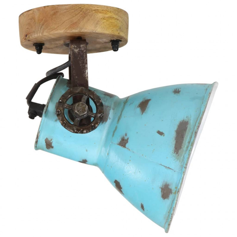 Kinkiet, 25 W, postarzany niebieski, 11,5x11,5x25 cm, E27