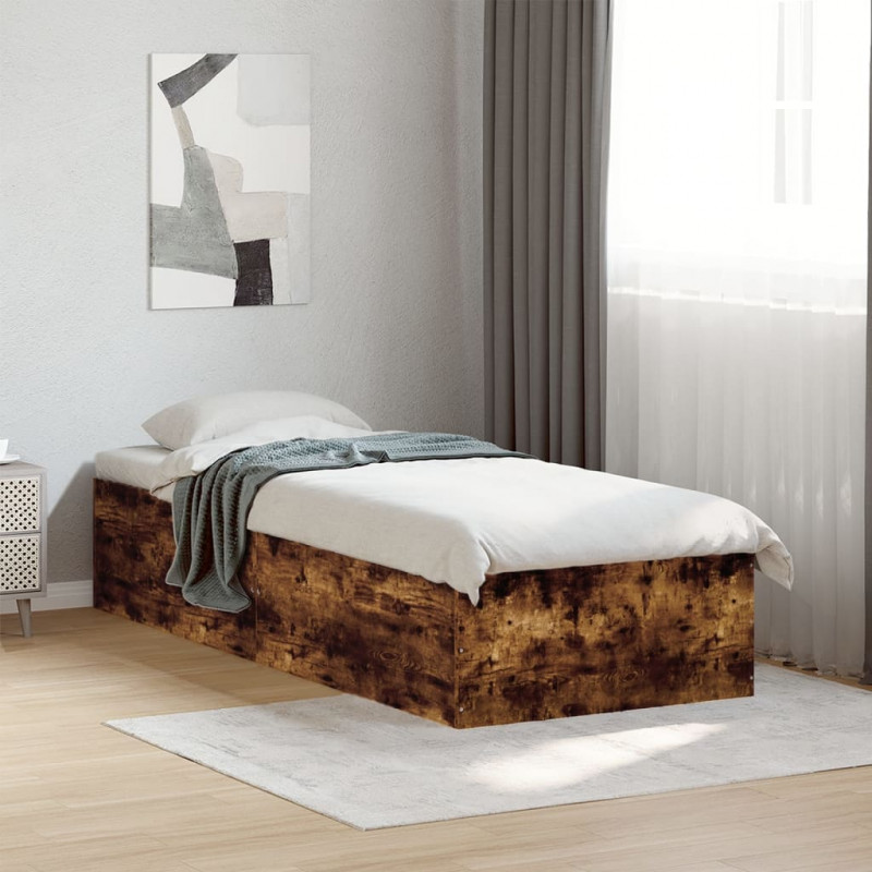 Rama łóżka, przydymiony dąb, 100x200cm, materiał drewnopochodny
