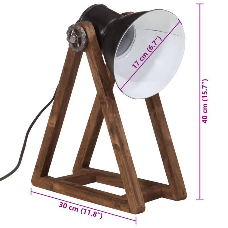 Lampa stołowa, 25 W, czarna, 30x17x40 cm, E27