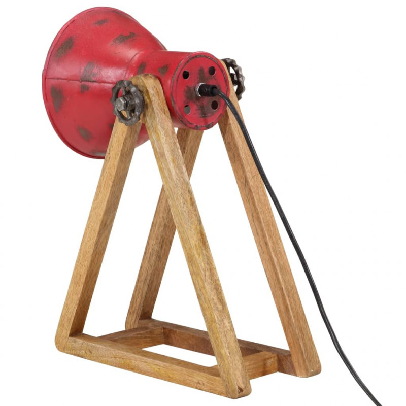 Lampa stołowa, 25 W, postarzany czerwony, 30x17x40 cm, E27