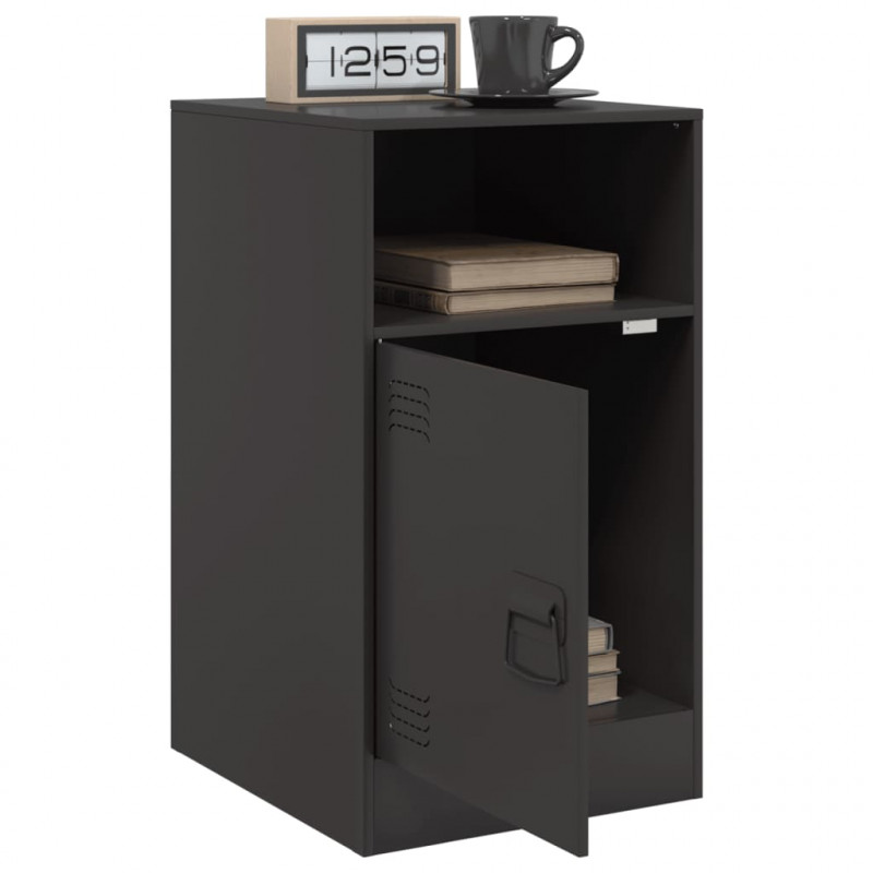 Szafki nocne, 2 szt., czarne, 34,5x39x62 cm, stal