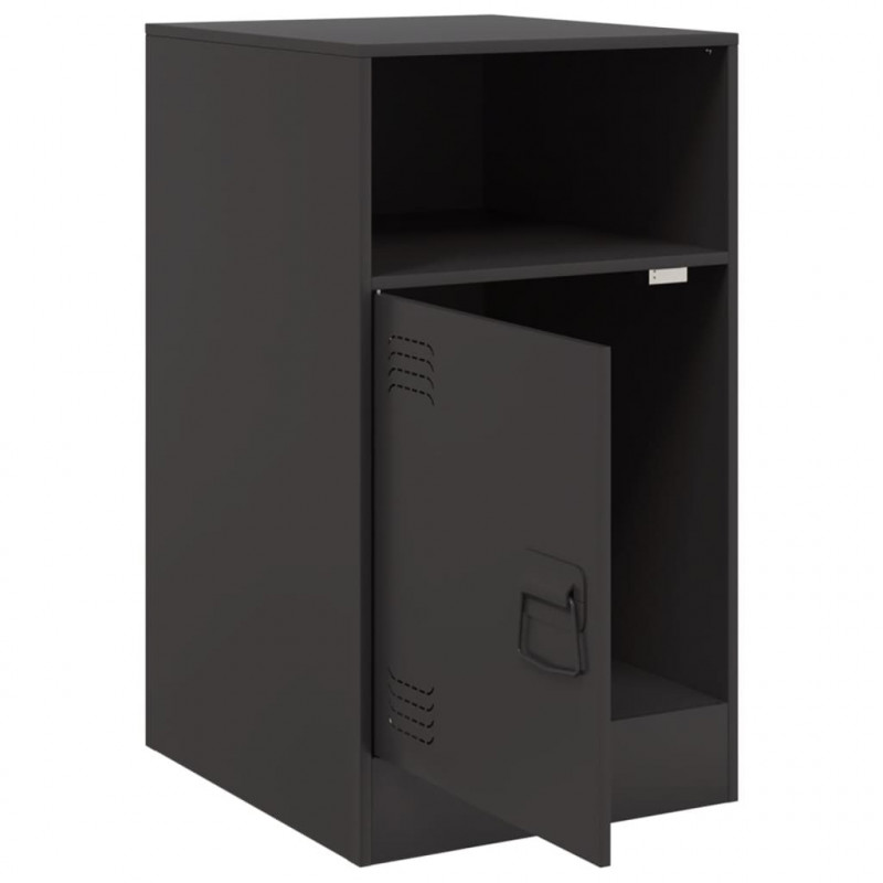 Szafki nocne, 2 szt., czarne, 34,5x39x62 cm, stal