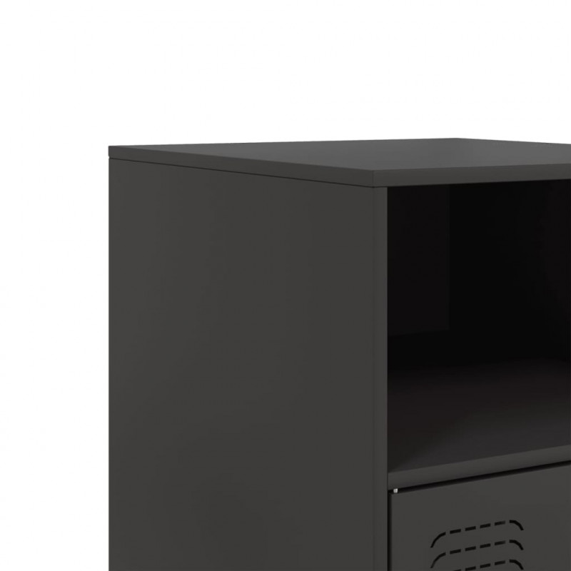 Szafki nocne, 2 szt., czarne, 34,5x39x62 cm, stal