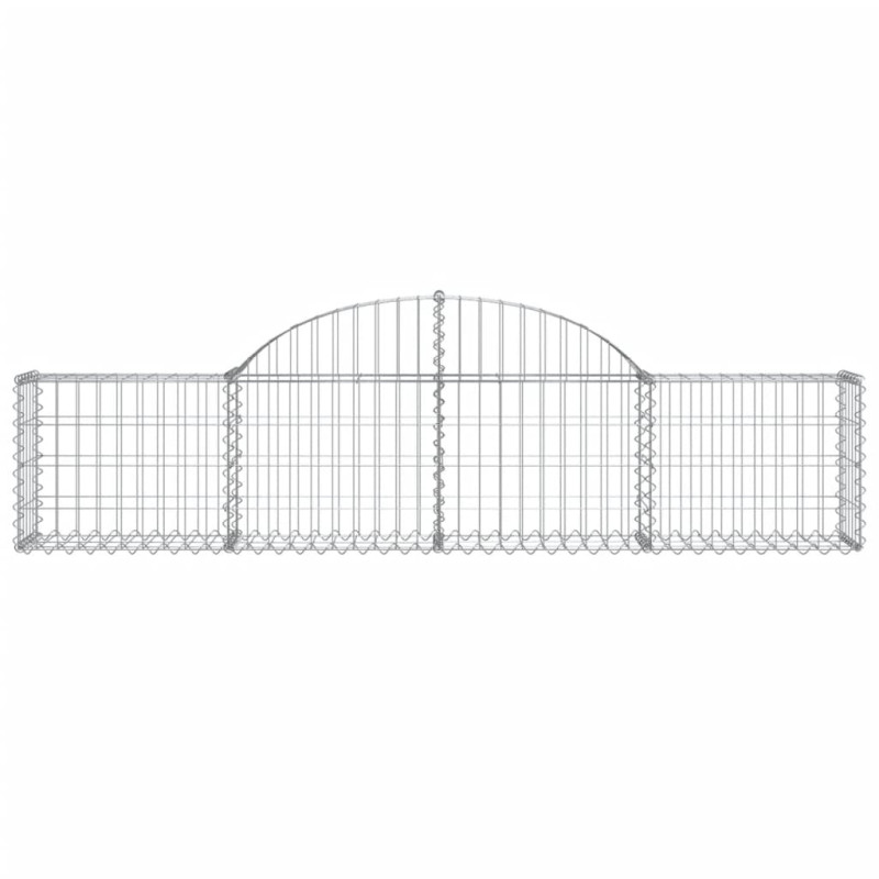 Kosze gabionowe, 15 szt, 200x30x40/60 cm, galwanizowane żelazo
