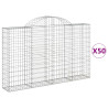 Kosze gabionowe, 50 szt, 200x30x120/140cm, galwanizowane żelazo