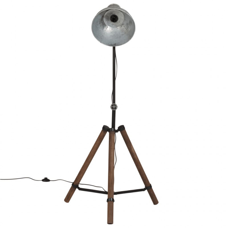 Lampa stojąca, 25 W, srebro vintage, 75x75x90-150 cm, E27