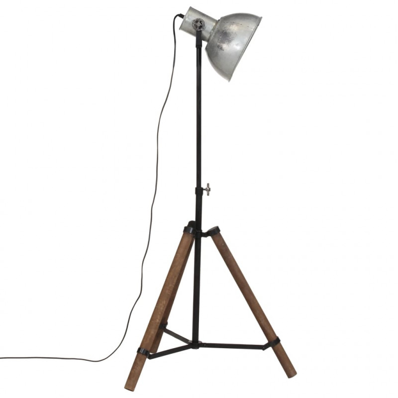 Lampa stojąca, 25 W, srebro vintage, 75x75x90-150 cm, E27