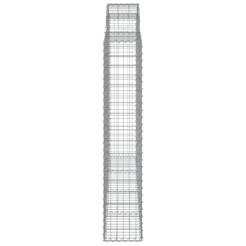 Kosze gabionowe, 15 szt, 200x30x160/180cm, galwanizowane żelazo