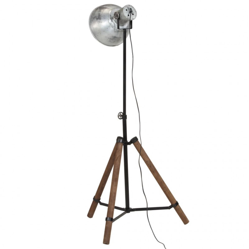 Lampa stojąca, 25 W, srebro vintage, 75x75x90-150 cm, E27