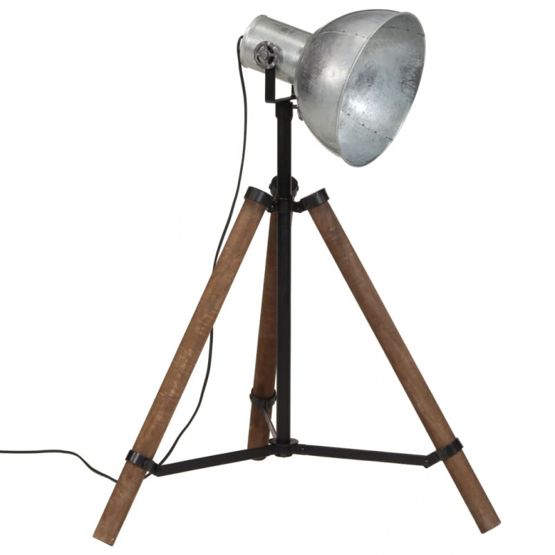 Lampa stojąca, 25 W, srebro vintage, 75x75x90-150 cm, E27